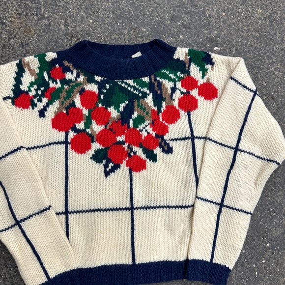 The Eagles Eye Knit Shetland Wool Vintage Sweater Women’s Medium Apple Tree - Picture 3 of 8
